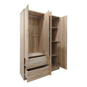 Dulap haine cu 4 usi si sertare Lego Natural 120.5x42x181 cm - Img 2