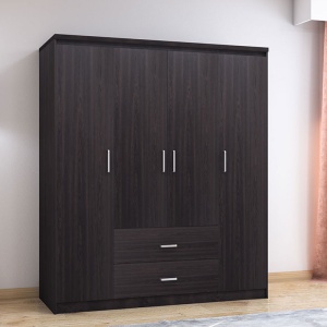 Dulap Olympus Cu 4 Uși Și Sertare Culoare Wenge 159x57x183 cm