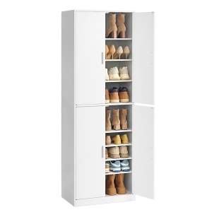 Dulap pantofar 4 usi, Custos, Alb, 60x36x175.1 cm