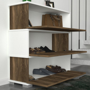 Dulap Pantofi Napolyon Alb-Walnut - Img 3