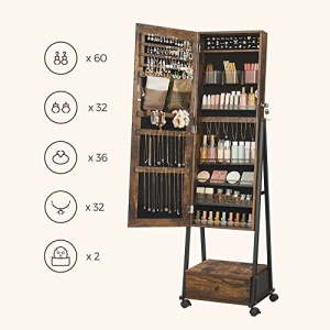 Dulap pentru bijuterii, Songmics, Antic, 41.5x37x152.5 cm - Img 3