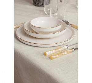 Fata de Masa Jacquard Plain Crem, 155x160 cm - Img 4