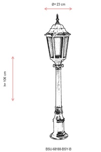 Lampadar de exterior Baraka Alb 106x23 cm - Img 3