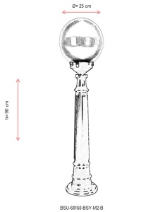 Lampadar de exterior M2B Negru 90x25 cm - Img 3