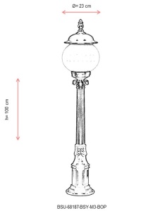 Lampadar de exterior M3BOP Negru 23x23 cm - Img 3