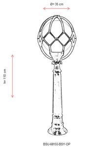 Lampadar de exterior OP Alb 110x35 cm - Img 3