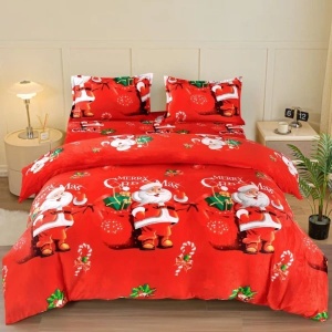 Lenjerie Craciun cu Elastic 180x200 Merry V10 (Cocolino)