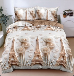 Lenjerie cu Elastic 180x200 Paris (Bumbac Satinat)
