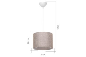 Lustra cu o singura lumina PWL-1115, E27 alb-bej natural, 22x60cm - Img 4