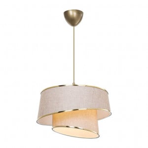 Lustra cu o singura lumina PWL-1127, E27 bej-maro-auriu, 32,5x65 cm - Img 2