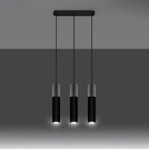 Lustra suspendata Borgio Negru 45x6x90 cm - Img 3
