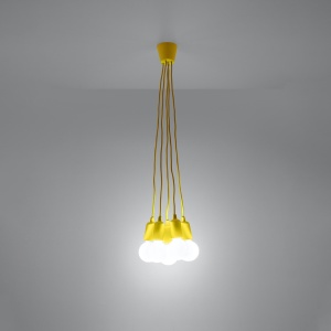Lustra suspendata Diego Galben 25x25x90 cm - Img 3