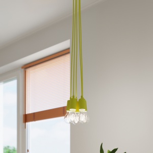 Lustra suspendata Diego Galben 9x9x90 cm - Img 11