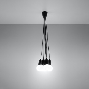Lustra suspendata Diego Negru 25x25x90 cm - Img 3