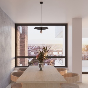 Lustra suspendata Flavio Negru 40x40x105 cm - Img 6