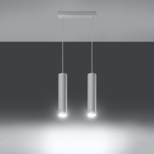 Lustra suspendata Lagos Alb 30x6x90 cm - Img 3