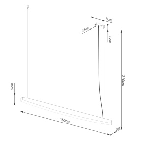 Lustra suspendata LED Jorun 150 Negru 3000K 150x3x210 cm - Img 8
