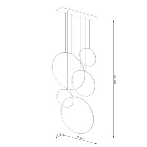 Lustra suspendata LED Rio 55 Alb 4000K 170x30x250 cm - Img 10