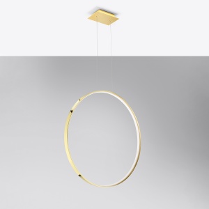 Lustra suspendata LED Rio Auriu lucios 3000K 78x16x150 cm - Img 2