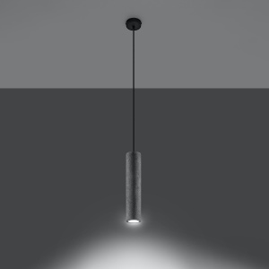 Lustra suspendata Luvo Gri 8x8x105 cm - Img 3