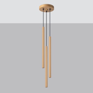Lustra suspendata Pastelo Auriu 19.5x19.5x115 cm - Img 2
