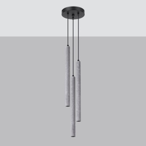 Lustra suspendata Pastelo din beton Gri 19.5x19.5x117 cm - Img 2