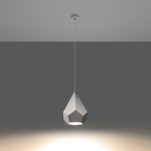 Lustra suspendata Pavlus din ceramica Alb 25x25x135 cm - Img 3