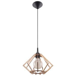 Lustra suspendata Pompelmo din lemn, Natural 27.5x27.5x90 cm