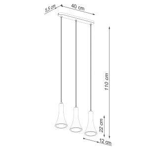 Lustra suspendata Rea din beton Gri 46x12x110 cm - Img 5