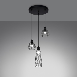 Lustra suspendata Suba Negru 38x38x120 cm - Img 3