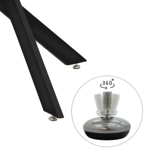 Masa Antoro din sticla cu picioare din metal negru 100x100x75 cm - Img 5