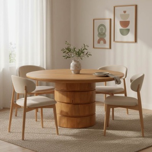 Masa, Charmy, Natural, 130x130x76 cm