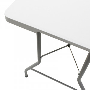 Masa de camping pliabila profesionala Rodeo cadru metalic alba 240x76x74cm - Img 6