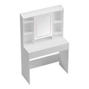 Masa de toaleta cu LED Efilia Alb 90x40x145 cm - Img 4