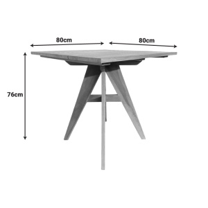 Masa dining Cadrada, Natural, 80x80x76 cm - Img 6