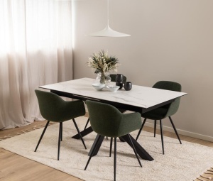 Masa dining Heaven, Alb, 76x210x90 cm - Img 4