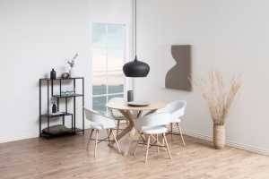 Masa dining I_Duncan, Alb, 75x105x105 cm