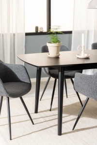 Masa dining Montreux, Negru, 75x219x90 cm