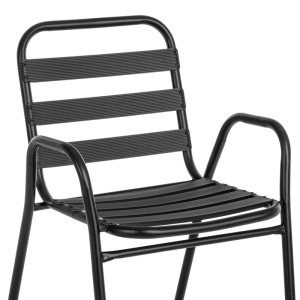 Masa dining Vergo-Sussie, Pako World, Metal , Negru, 60x60x70 cm - Img 3