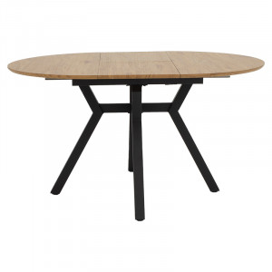 Masa extensibila Frances MDF de culoare sonoma - negru 100 - 140x100x75cm - Img 3