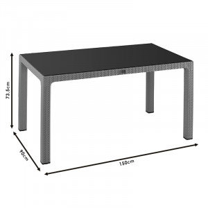Masa exterior Explore cu protectie UV plastic culoare maro 150x90x73.5cm - Img 3
