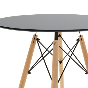 Masa Julita MDF negru si lemn de fag in nuanta naturala 60x60x73 cm - Img 3