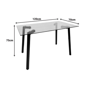 Masa Titta, Negru, 120x70x75 cm - Img 6