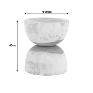 Masuta auxiliara Hourglass, Natural, 40x40x45 cm - Img 5