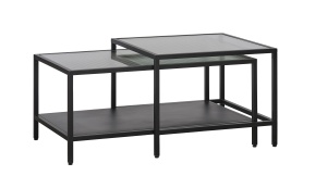 Masuta de cafea BRONCO, Negru, 60-45x45-40x60-90 cm - Img 2