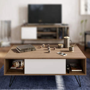 Masuta de Cafea Mistico - Walnut, Alb - Img 2