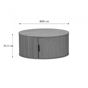 Masuta de cafea Scandi MDF culoare lemn natural D80x35.5cm - Img 5