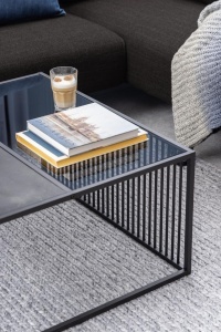 Masuta de cafea Strington, Negru, 40x80x80 cm - Img 2