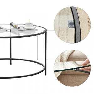 Masuta de cafea, Vasagle, Negru, 84x84x45.5 cm - Img 7
