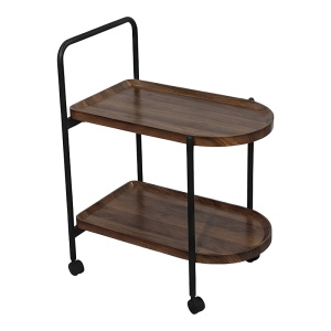 Masuta laterala carucior cu roti, Whelea, Nuc, 40x60x69 cm - Img 4